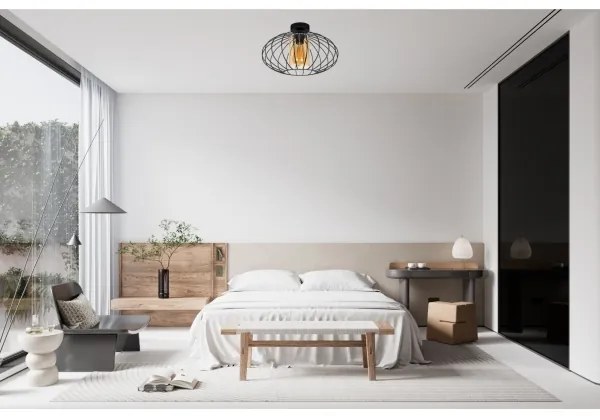 Lampadario a plafone CORRINI 1xE27/60W/230V diametro 34 cm nero/beige