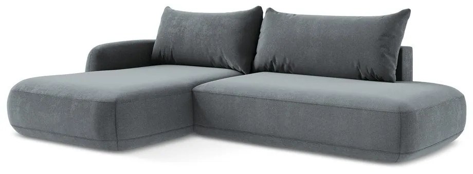 Divano angolare blu polveroso allungabile (con penisola a sinistra/con chaise lounge) Hale – Makamii