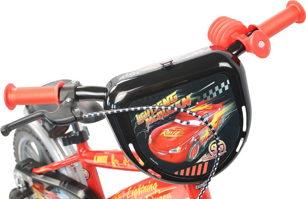 Bicicletta per Bambini 12" Disney Cars Freno Caliper e Stabilizzatori in Acciaio Hi-Ten Rosso...