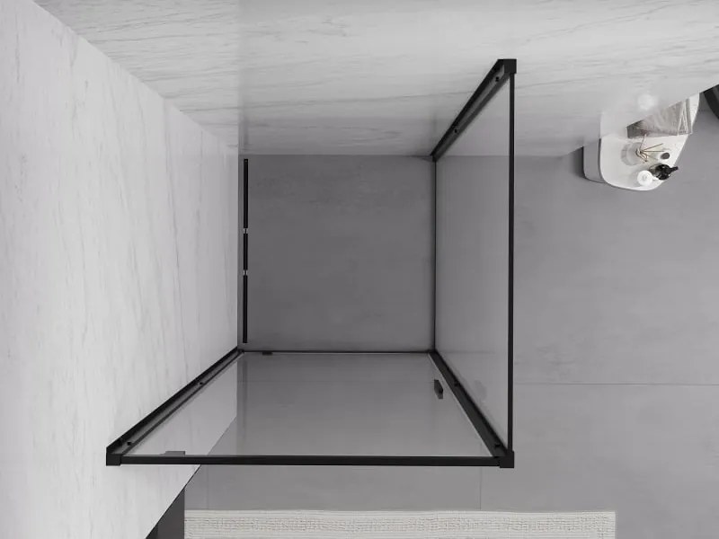 Mexen Exo-BR cabina doccia a battente 90 x 90 cm, trasparente, nera - 8181-090-090-70-00