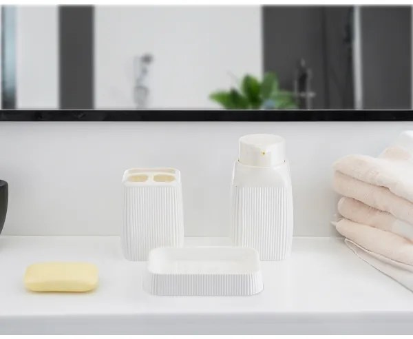 Set da bagno CRYSTAL 5 pz bianco