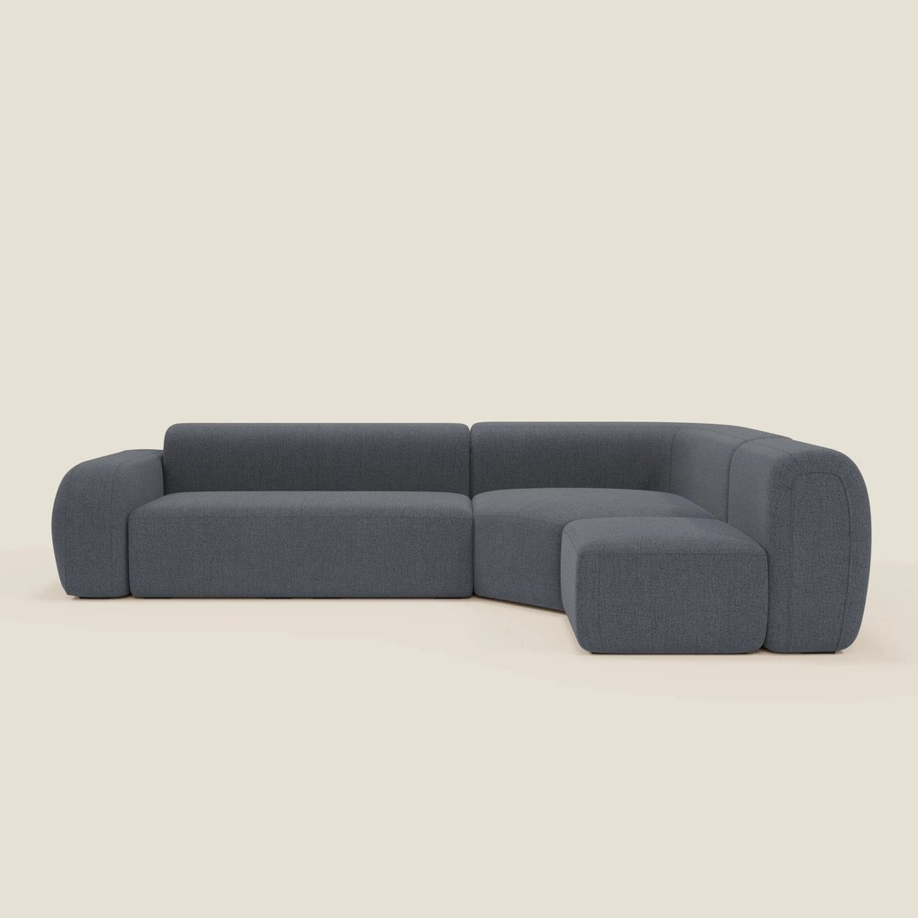 BonBon divano angolare componibile e modulare - tessuto smacchiabile T23 blu grafite