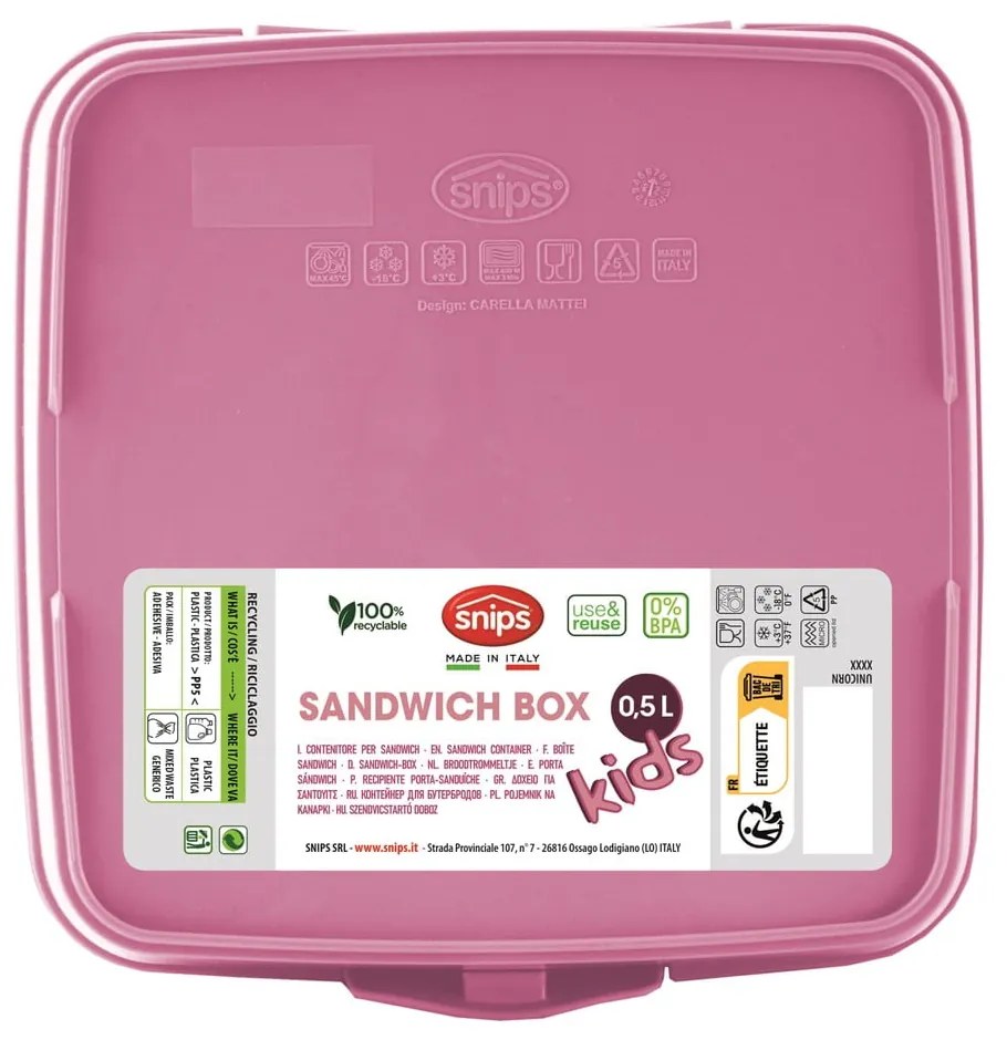 Portapranzo per bambini rosa Unicorn – Snips
