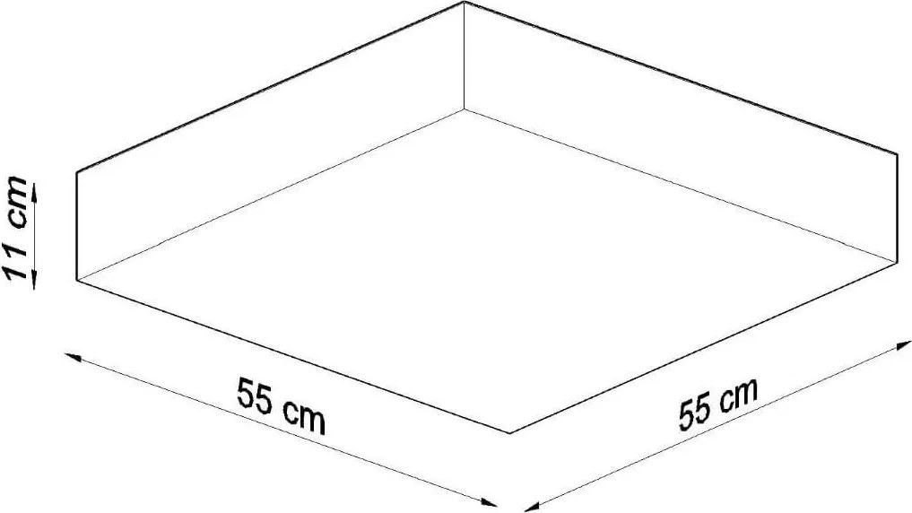 Plafoniera da Soffitto Quadrata 4xE27 HORUS 55x55 cm in PVC