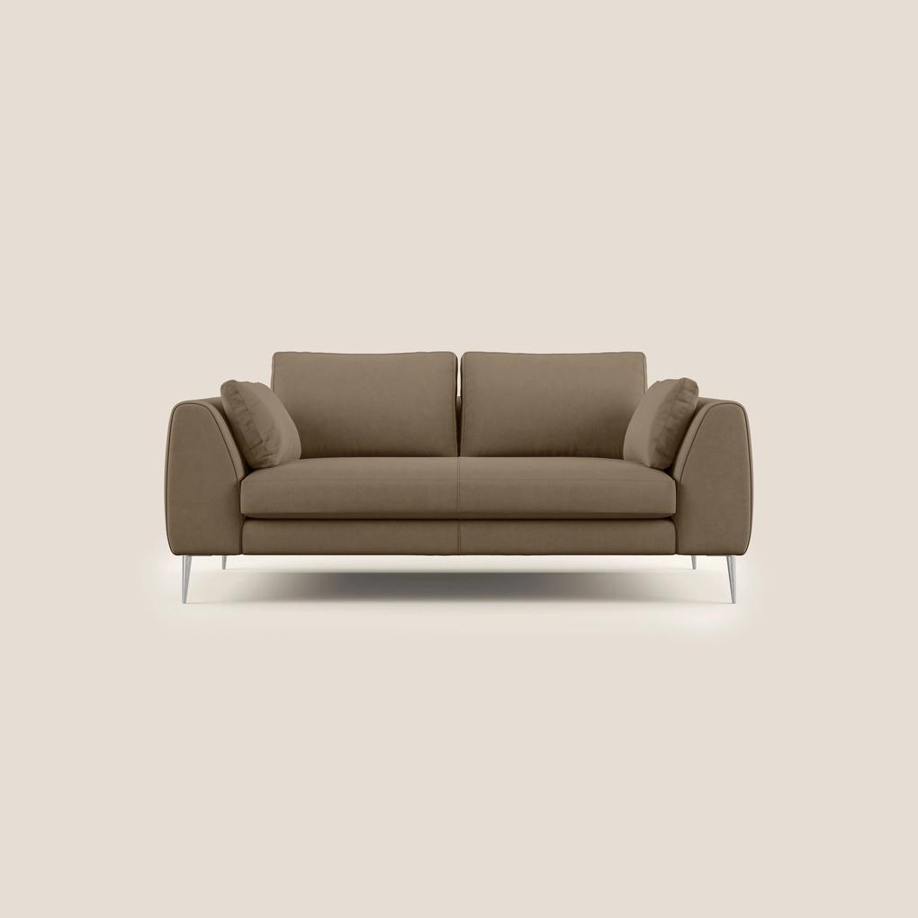 Plano divano moderno in microfibra tecnica smacchiabile T11 marrone 236 cm