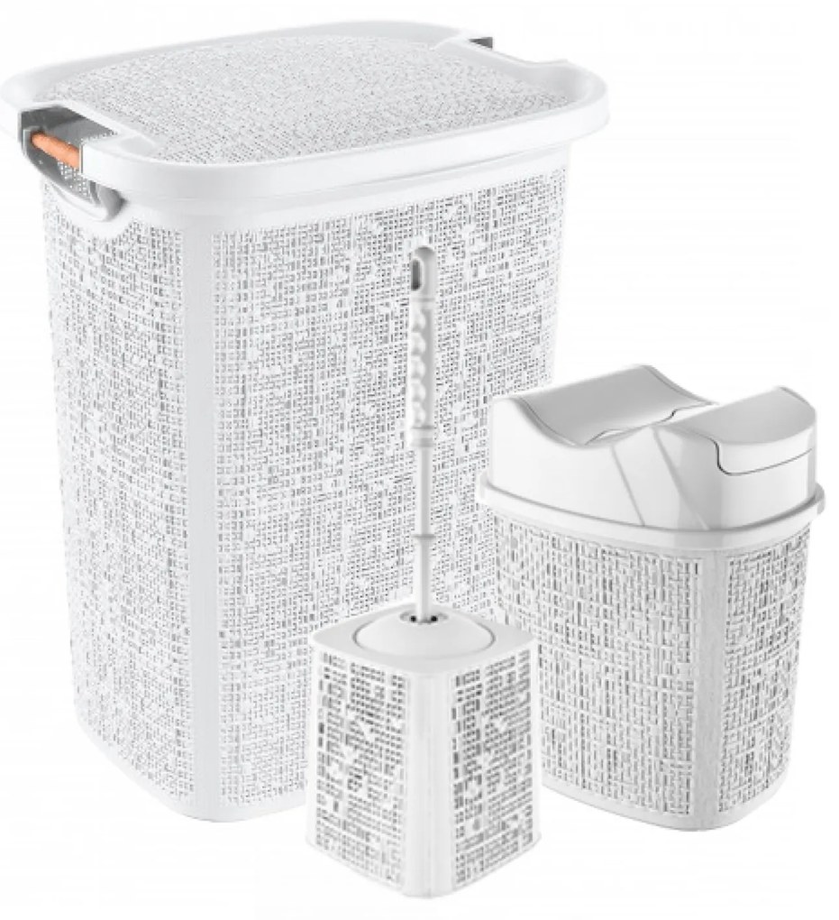 Set 3 Accessori D'Appoggio Feridras "Canvas" Bianco