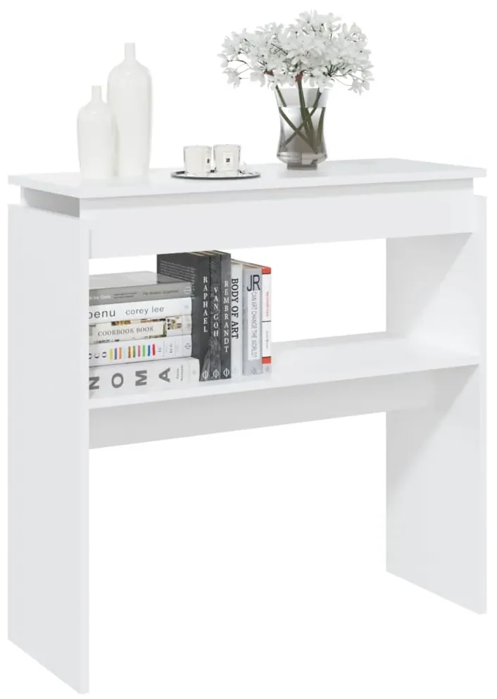 Tavolo consolle bianco 80x30x80 cm in truciolato