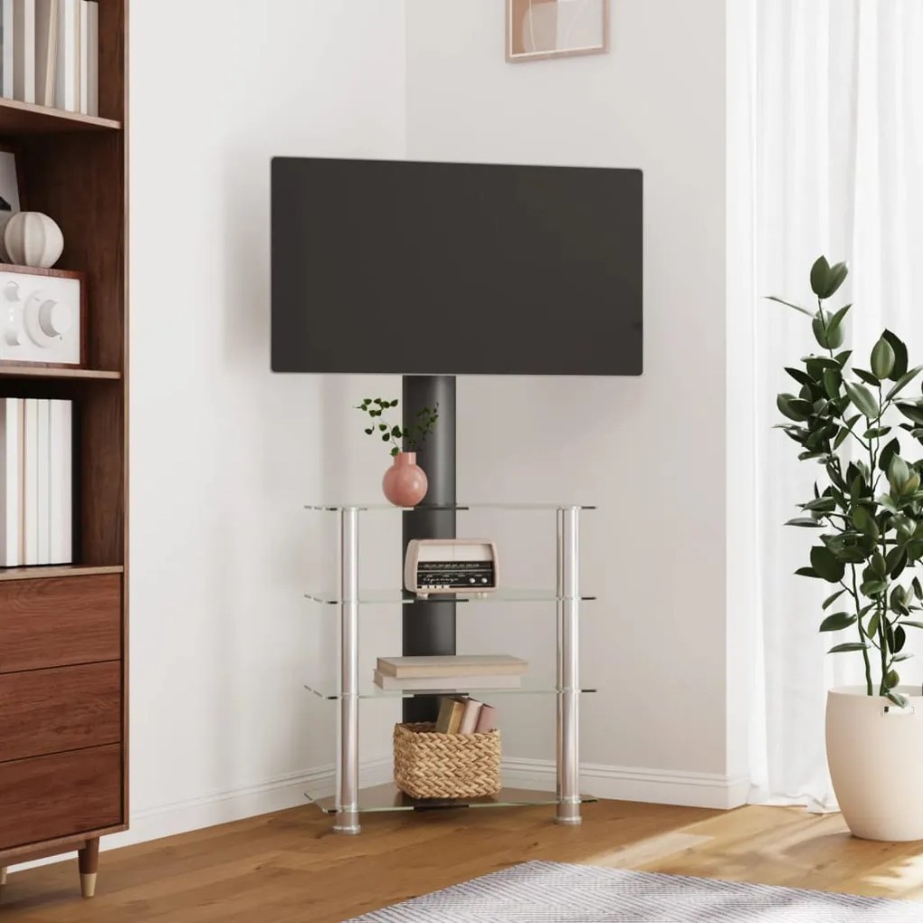 Supporto Tv Angolare 4 Livelli Per 32-70 Pollici Nero E Argento /