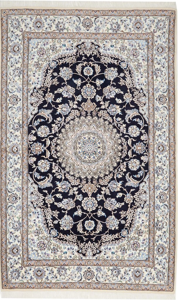 Nain Tappeto 260x160 Blu (Iran) Annodato A Mano