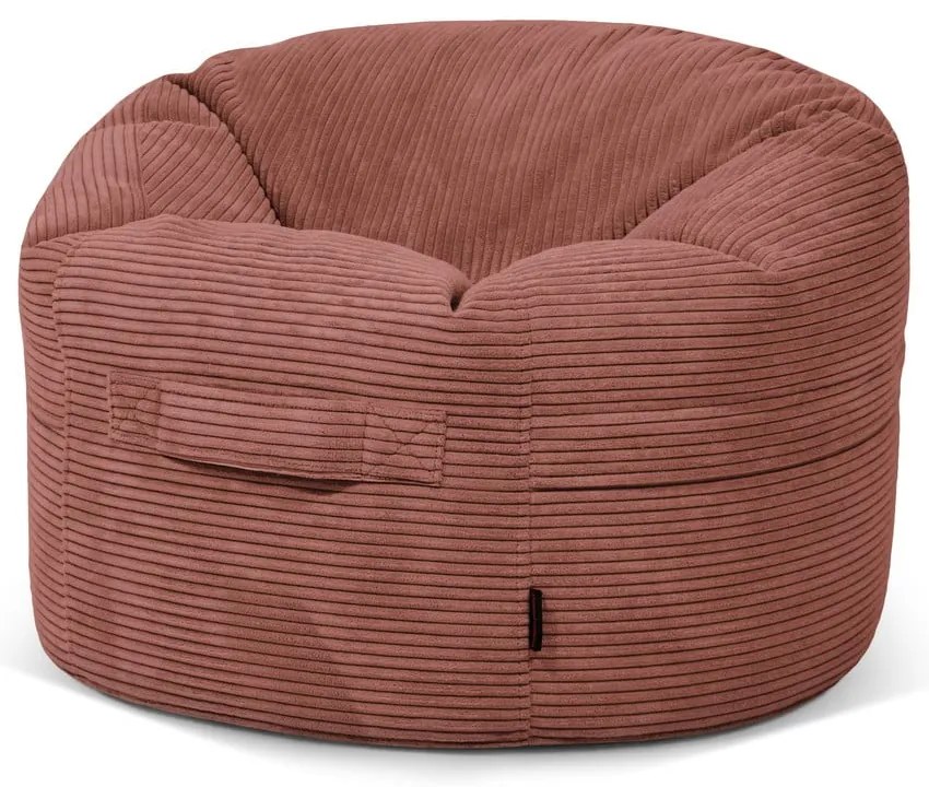 Pouf a sacco per bambini color mattone con rivestimento in velluto a coste Roll 80 – SLOWDOWN
