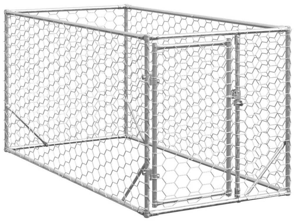 Cuccia Per Cani Da Esterno Con Porta 2x1x1 M Acciaio Zincato /