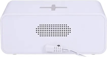 Solight CA07W - Orologio digitale con caricatore wireless Qi 230V/CR2032 bianco