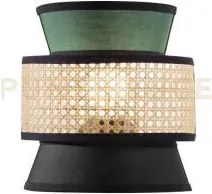 Applique a parete gazebo verde nero rattan naturale 1 luce attacco ...