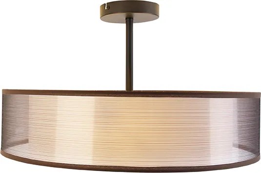 Plafoniera smart marrone con bianco 50 cm 3 luci incl. 3 Wifi A60 - Drum Duo