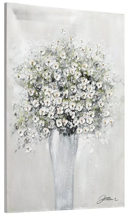 Dipinto su tela Fiori, bianco 60 x 90 cm