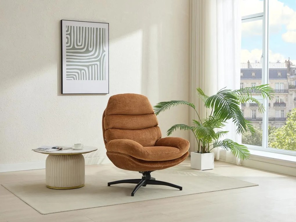 Poltrona girevole in Tessuto Terracotta  - LIZUTA