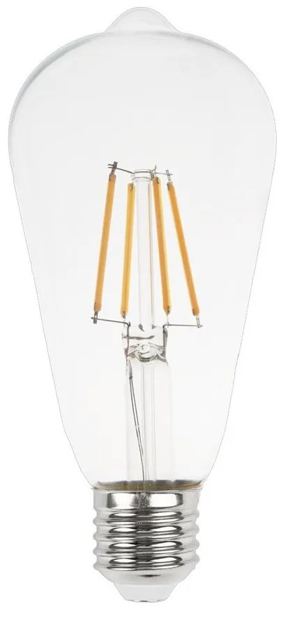 Lampada LED E27 4W a Filamento 150lm/W No Flickering - ST64 Colore Bianco Caldo 2.700K