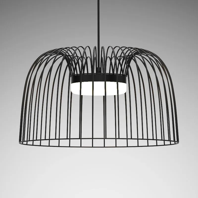 Lampadario LED design Noa3 nero Ø43cm, luce con 3 temperature di colore 950 lumen, NOVECENTO