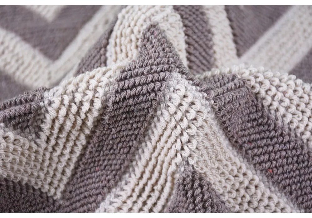 Tappeto in cotone beige, 100 x 150 cm Zikzak - Vitaus