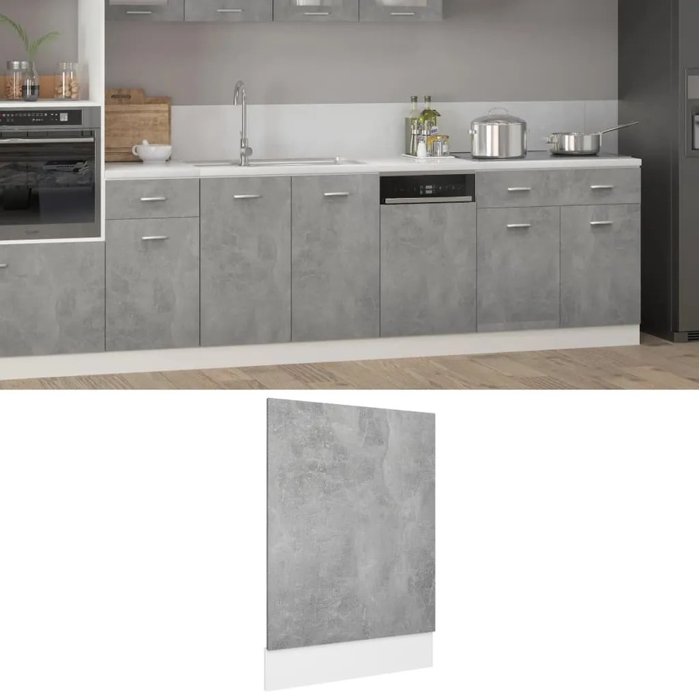 Pannello Lavastoviglie Grigio Cemento 45x3x67 Cm Multistrato /