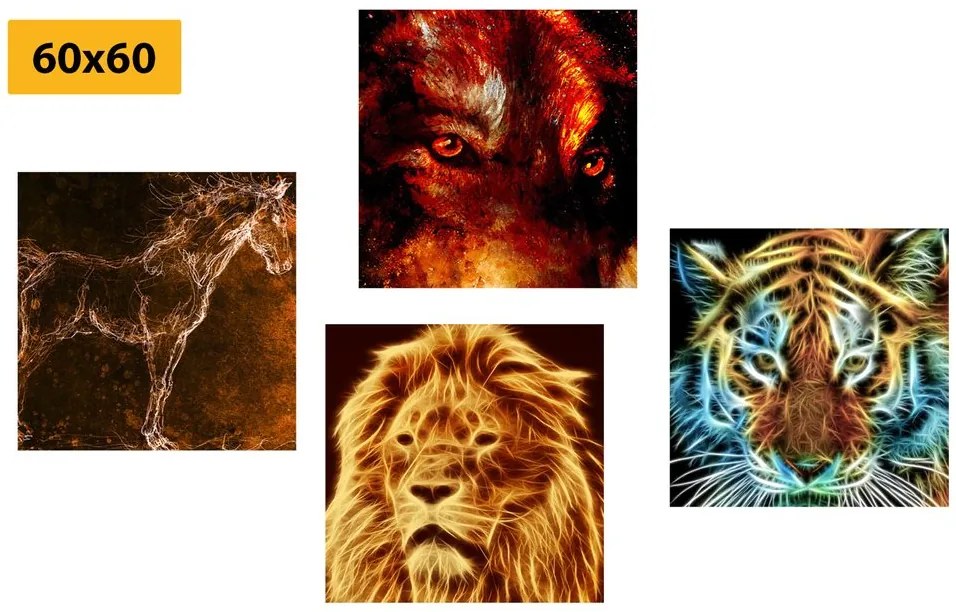 Set di quadri – Misteriosa astrazione animale