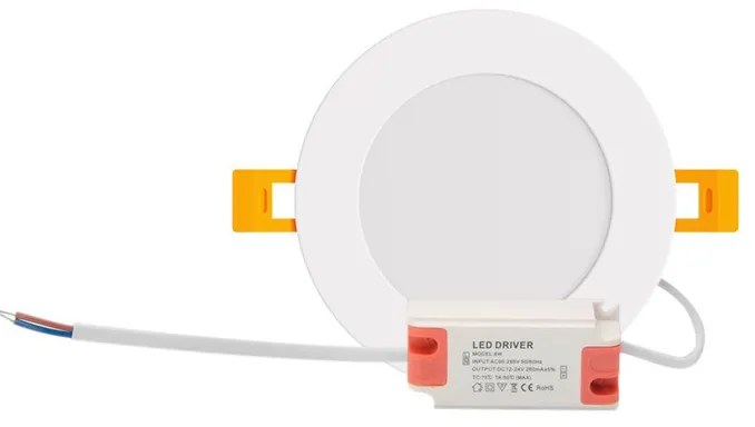 Pannello LED Rotondo 8W 800lm Foro Ø105-110mm Osram chip LED Colore Bianco Freddo 6.000K