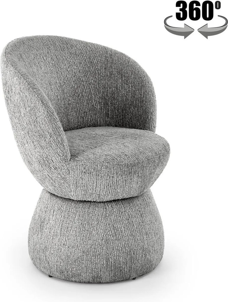 Sedia K581 girevole in tessuto color grigio – 63x62x82 cm