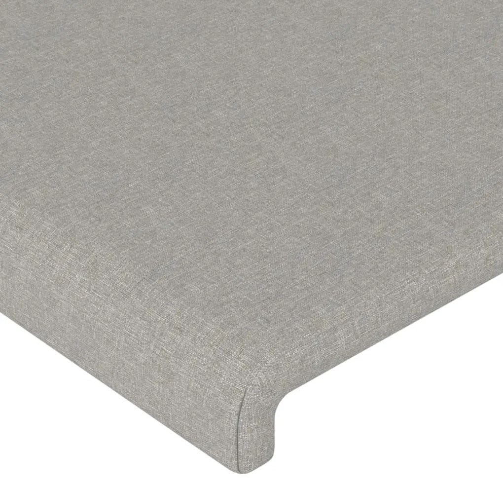 Testiera ad orecchio grigio chiaro 183x16x118/128 cm in tessuto