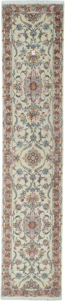 Tabriz Tappeto 80 x 400 Beige (Iran) Annodato A Mano