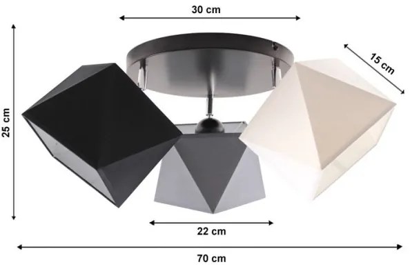 Lampadario a plafone DIAMENT 3xE27/60W/230V