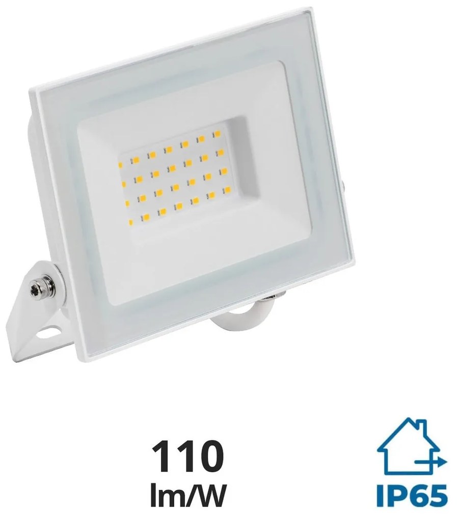 Faro LED 30W Slim Bianco IP65 - con Osram chip LED Colore Bianco Freddo 6.000K