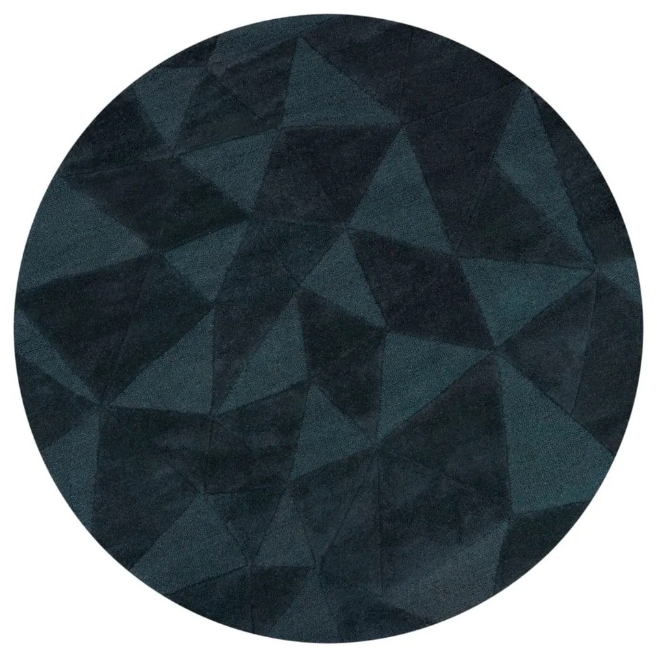 Tappeto rotondo color foglia di tè in lana tessuto a mano ø 160 cm Shard Teal – Flair Rugs