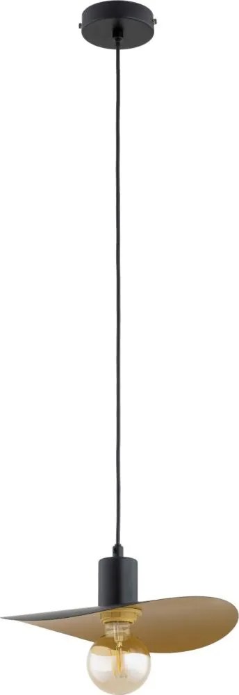 Lampadario a sospensione SAVANA 1xE27/15W/230V Ø 39 cm nero/oro