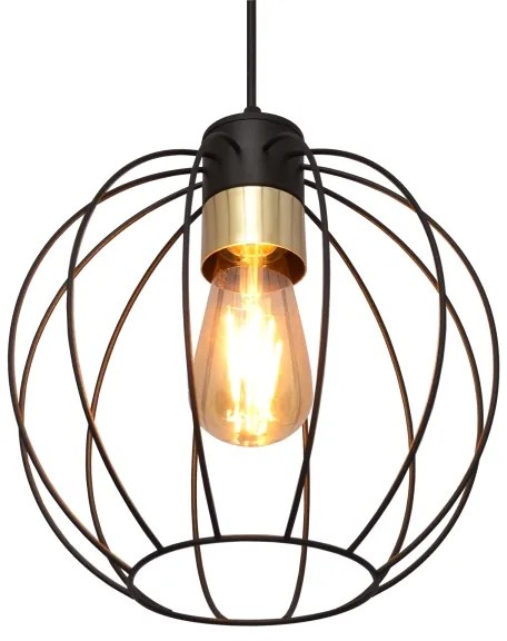 Lampadario a sospensione con filo STARLIGHT 1xE27/15W/230V nero/oro