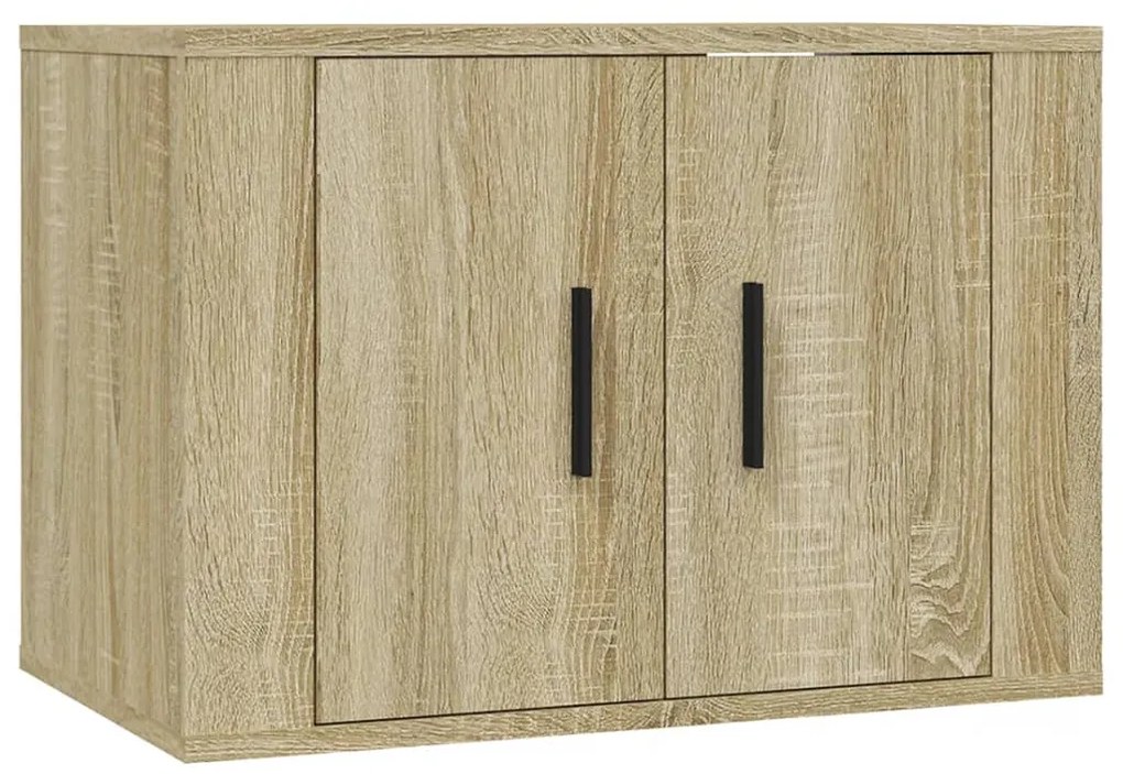 Set di mobili porta tv 4 pz rovere sonoma in legno multistrato