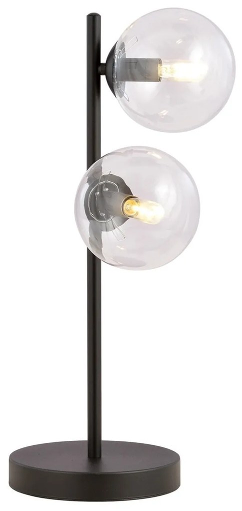 Lampada da Tavolo in Acciaio ROSSI LN2 GrafiteMieleTrasparente 2xE14