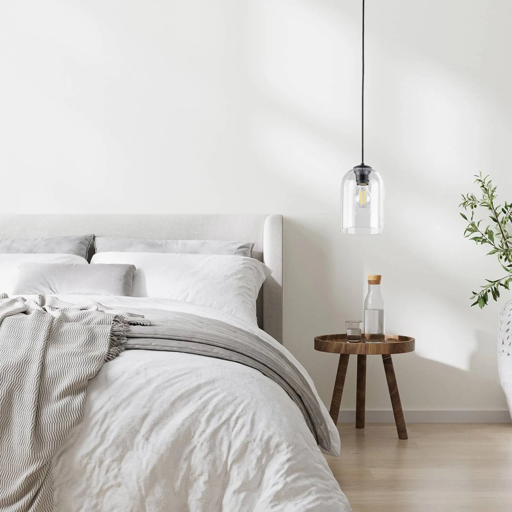 TK Lighting Lampada a sospensione Molly, trasparente, Ø 14 cm, metallo/vetro