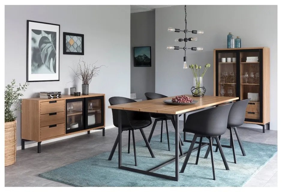 Sedia da pranzo nera e grigia Moon - Interstil