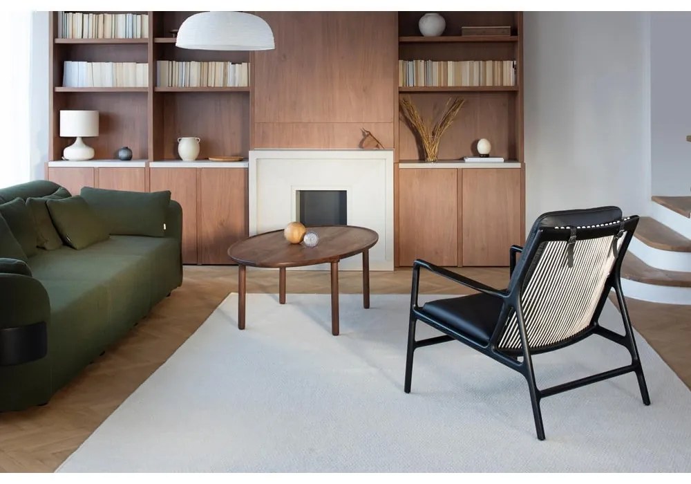 Poltrona in pelle di colore nero-naturale Dedo - Gazzda