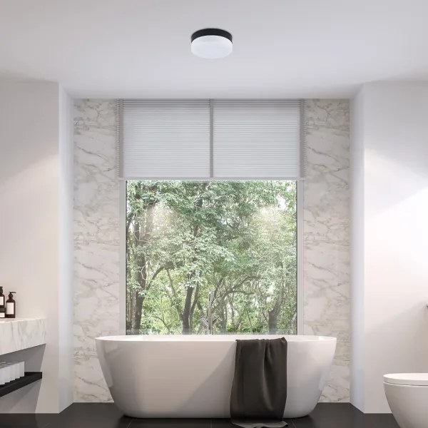 Rabalux 75025-Plafoniera LED da bagno GAELO LED/15W/230V diametro 23 cm nero