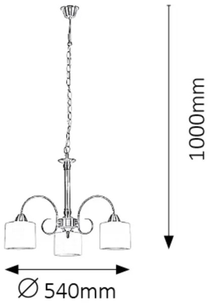 Rabalux 7275 - Lampadario EDITH 3xE27/60W/230V bronzo