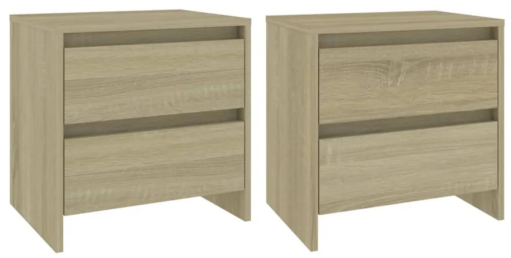 Comodini 2 pz Rovere Sonoma 45x34,5x44,5 cm in Truciolato