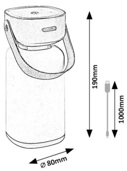 Rabalux 77145-LED Dimmerabile ricaricabile touch per esterni lampada da tavolo FUNES LED/3W/5V IP44 blu