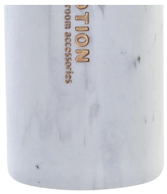 Dispenser di Sapone DKD Home Decor Marmo Naturale Bianco Caucciù Resina (9 x 7,7 x 17,5 cm)