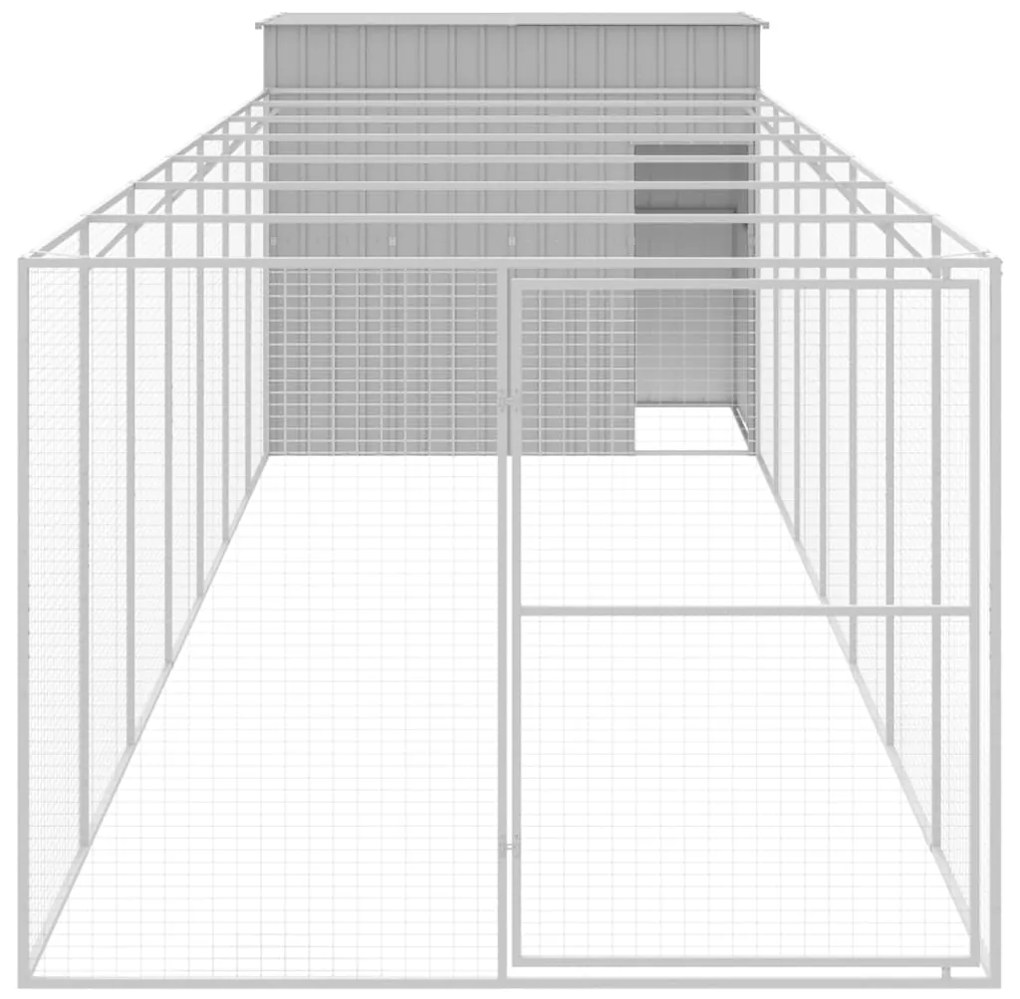 Casetta cani corsa grigio chiaro 214x865x181 cm acciaio zincato