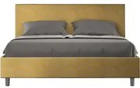 Letto imbottito Matrimoniale 160x210 cm tessuto Era Adele - Contenitore,Giallo