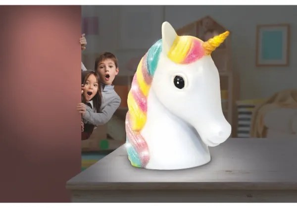 Globo 28052 - Lampada notturna LED per bambini UNICORN LED/1W/USB/3xAA