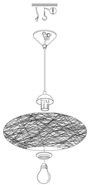Eglo 93373 - Lampada a sospensione CAMPILO 1xE27/60W/230V