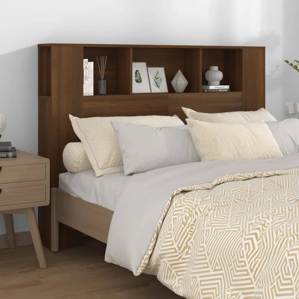 Testiera Con Scomparti Rovere Marrone 140x18,5x104,5 Cm /