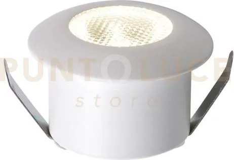 Incasso led asso bianco tondo 1,2w 100lm luce blu 3,2x2,2cm
